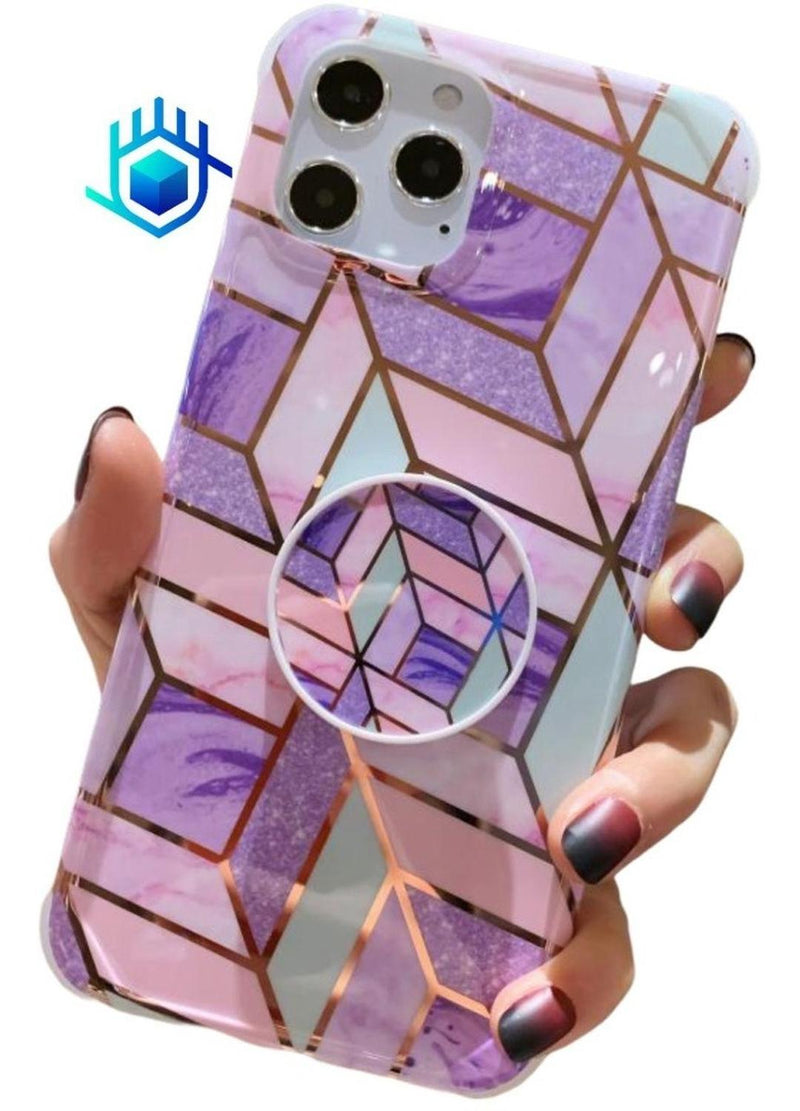 Funda Compatible Con Galaxy Marmol Geometria Mujer Protector