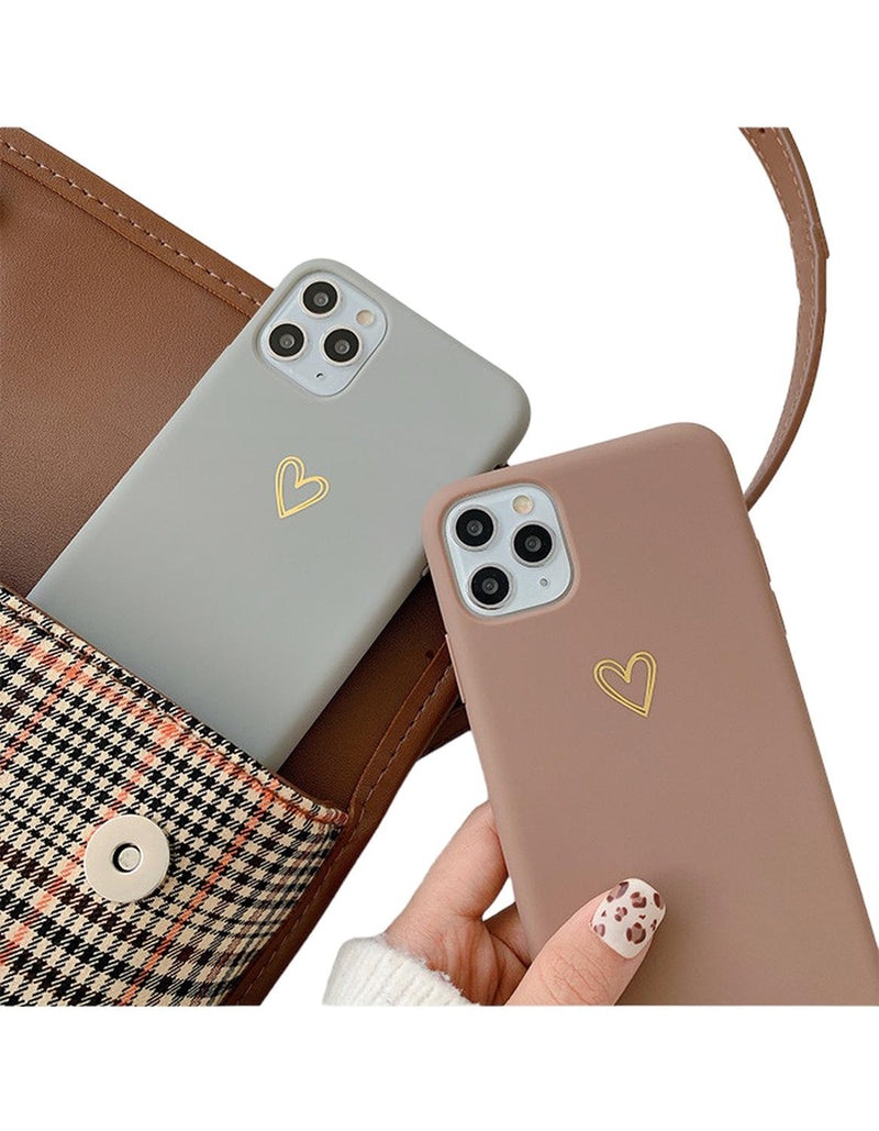 Funda de Corazon para iPhone 13 + Mica Protectora Mujer Case