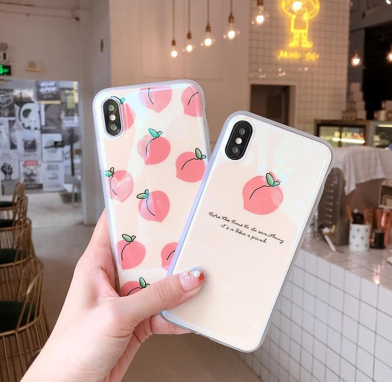 Funda Retro Para iPhone Durazno Vintage Fruta Mujer Hombre