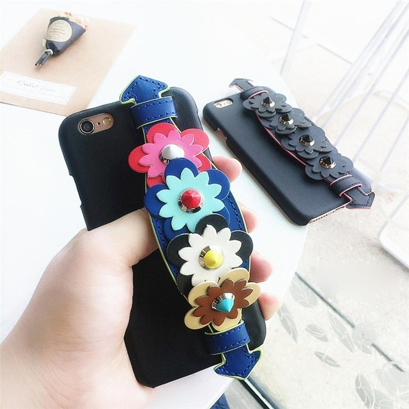 Funda Para iPhone Flor Daisy Agarradera Dama Mujer Floral