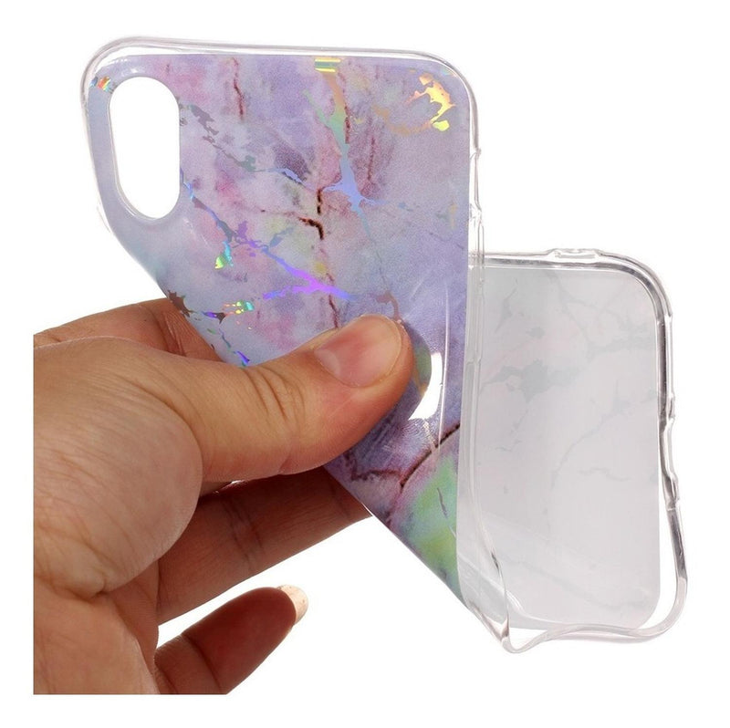 Case Marmol Para iPhone Goma Laser Tornasol Mujer Caballero