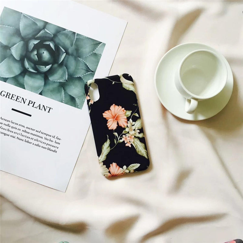 Funda para iPhone Hoja Verde Planta Flores Case Mujer Verano