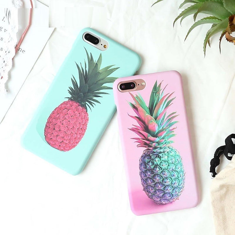 Funda Retrato Piña Para iPhone Pintura Mujer Fruta Tropical