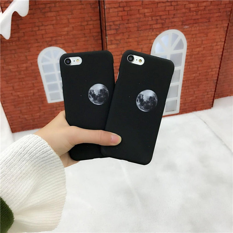 Funda iPhone Luna Estrellas Negra Espacio Mujer Hombre Case