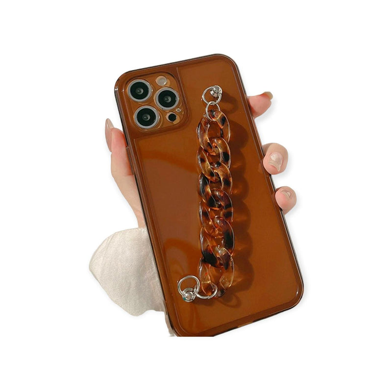 Funda Leopardo para iPhone + Mica Protector Agarradera Mujer