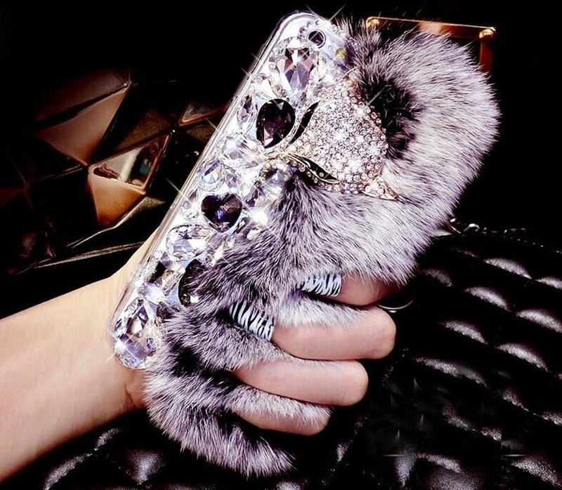 Funda para iPhone Zorro Piedras Diamante Mujer Invierno Frio