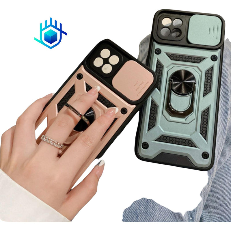 Funda para iPhone Robot V2.0 Anillo + mica Hidrogel Uso Rudo