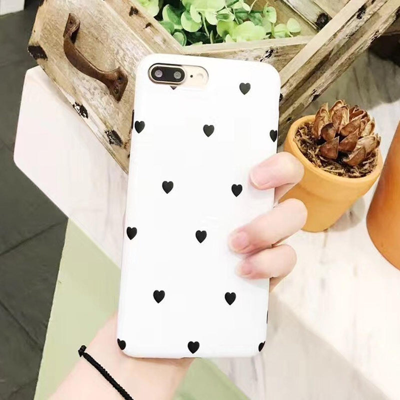 Funda Para iPhone Corazones Love Blanco Negro Mujer Amor