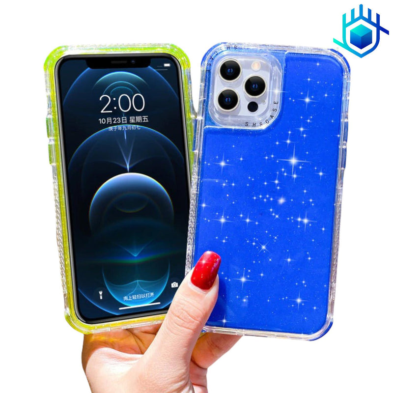 Funda para iPhone 360 Brillos+Mica Protector Reforzada Mujer