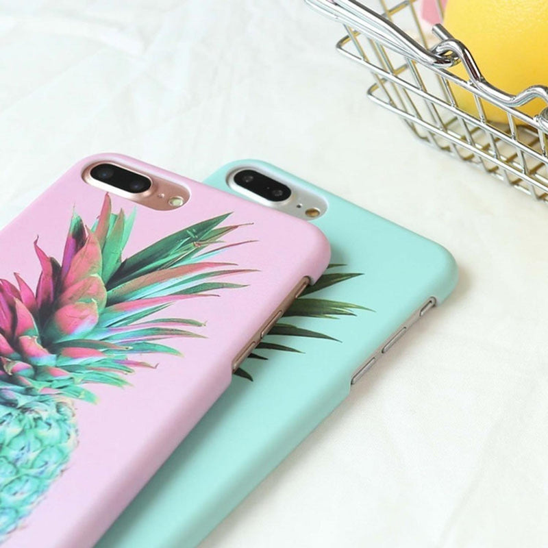 Funda Retrato Piña Para iPhone Pintura Mujer Fruta Tropical