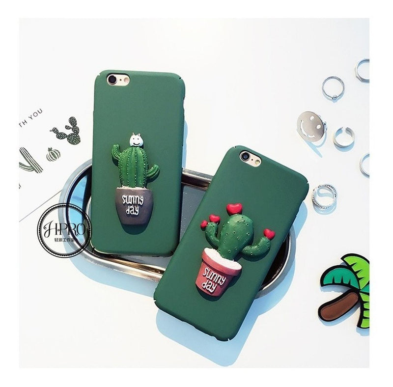 Funda iPhone Cactus 3d Planta Espina Relieve Frase Sunny Day