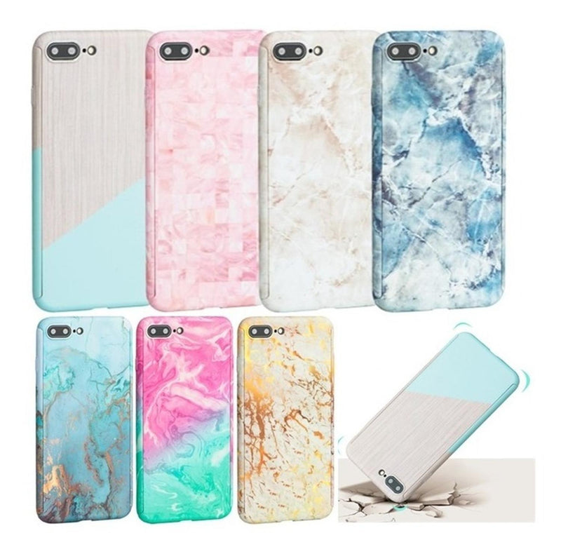 Funda 360+ Mica para iPhone Marmol Delgada Ligera Mujer Case