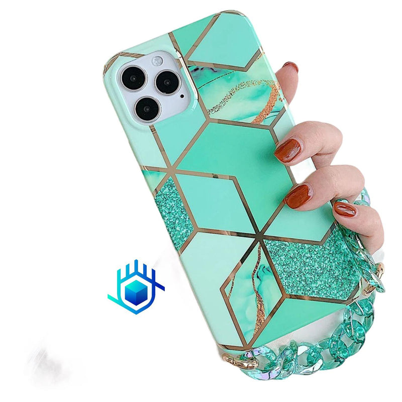 Funda para iPhone Geometria Cadena Correa Agarradera Mujer