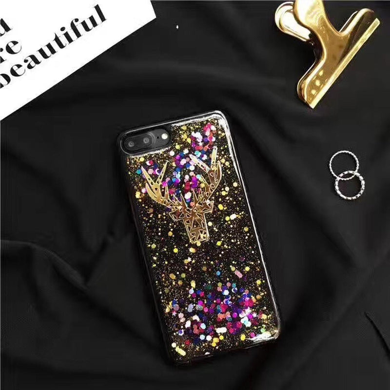 Funda para iPhone Alce Brillos Estrellas Galaxia Reno Foil