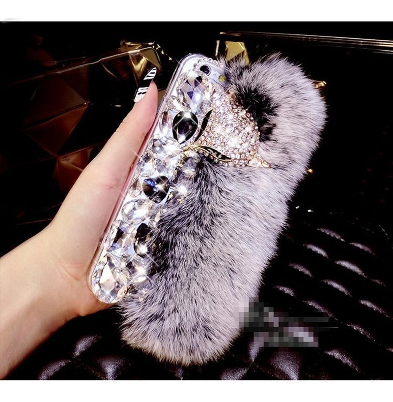 Funda para iPhone Zorro Piedras Diamante Mujer Invierno Frio