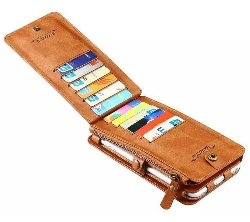 Billetera De Piel para iPhone Galaxy Hombre Cartera Tarjetas