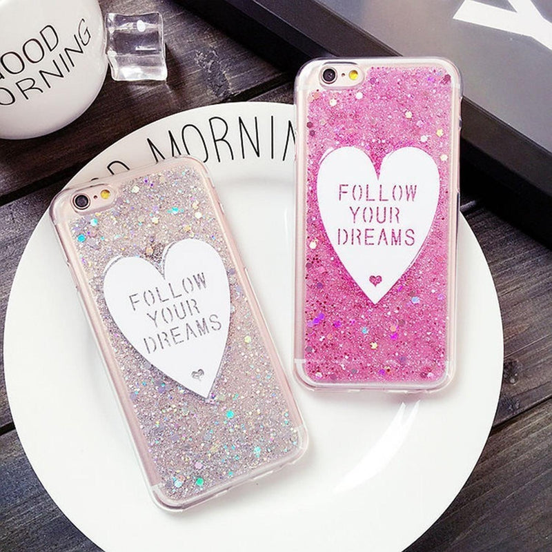 Funda Glitter Para iPhone Corazon Amor Dama Mujer Brillos 3d