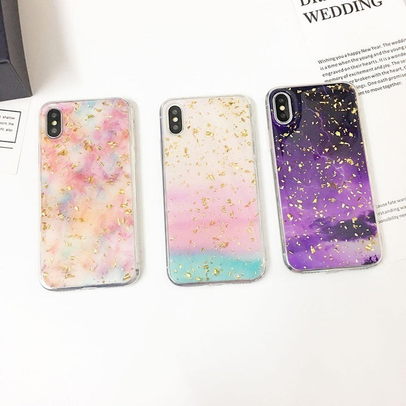 Funda para iPhone Protector Brillos Diamantes Marmol Mujer