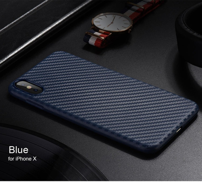 Funda Para iPhone Goma Carbon Protector Hombre Mujer Lineas