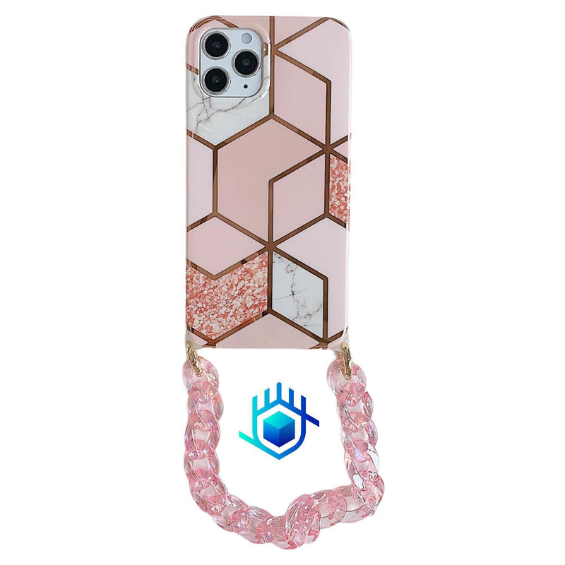 Funda para iPhone Geometria Cadena Correa Agarradera Mujer