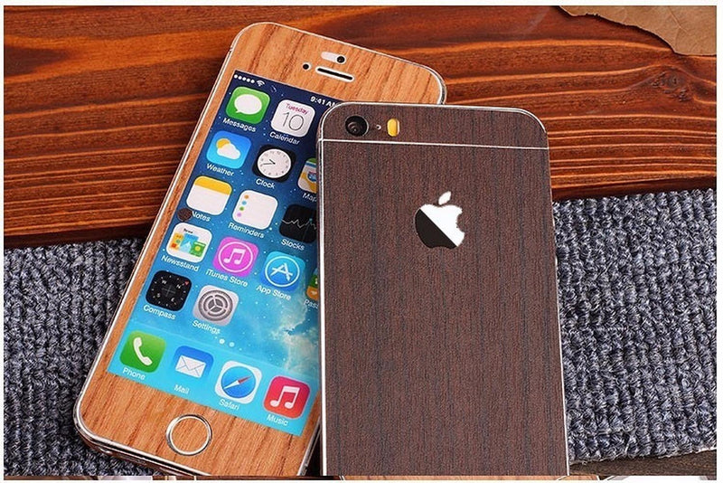 Sticker Tipo Madera iPhone Hombre Mujer Protector Pegatina