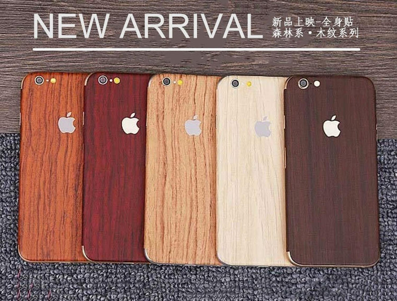 Sticker Tipo Madera iPhone Hombre Mujer Protector Pegatina