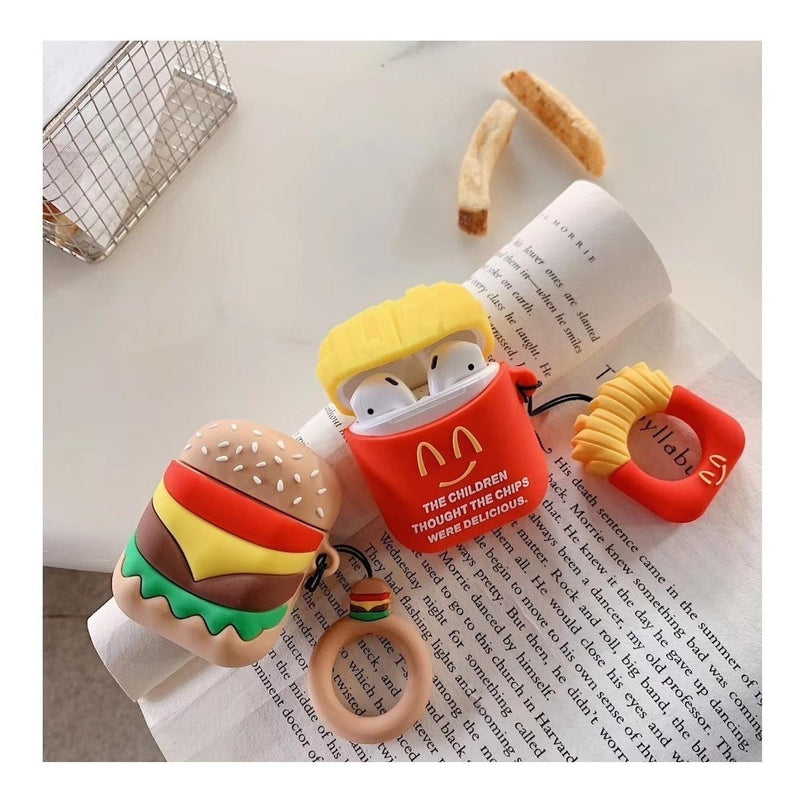 Funda AirPods Fast Food Comida Snack Papas Love Anillo Goma Silicon Resistente Case Dama Hombre Muje