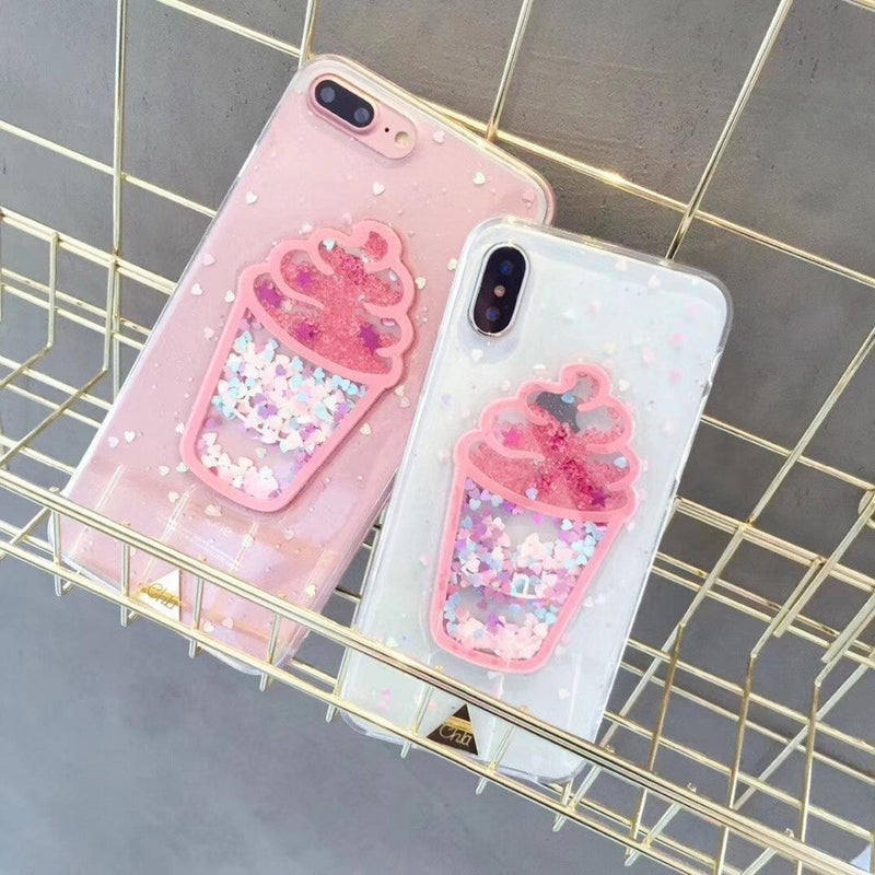 Funda iPhone Glitter Cupcake Pastelito Malteada Dama Mujer