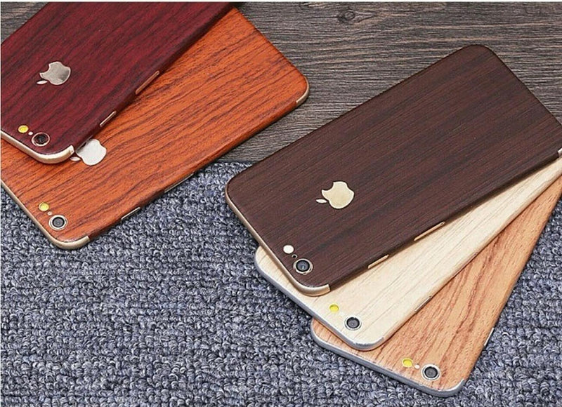 Sticker Tipo Madera iPhone Hombre Mujer Protector Pegatina