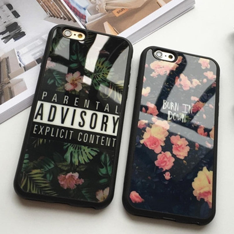 Funda Brillosa Para iPhone Explicit Rama Flores Hombre Mujer