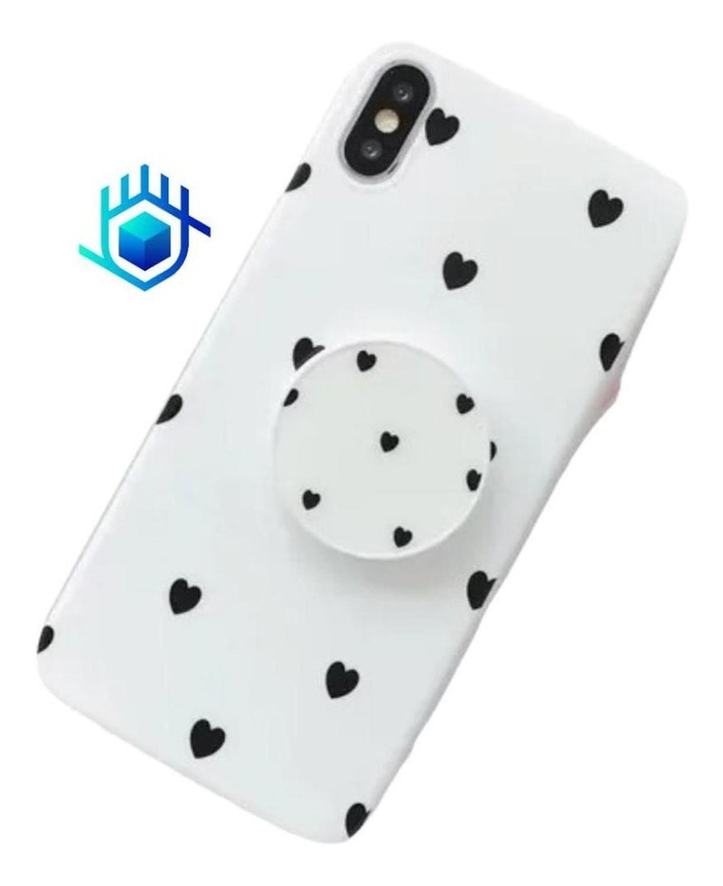 Funda Para iPhone +Mica Corazones Mujer Protector Resistente