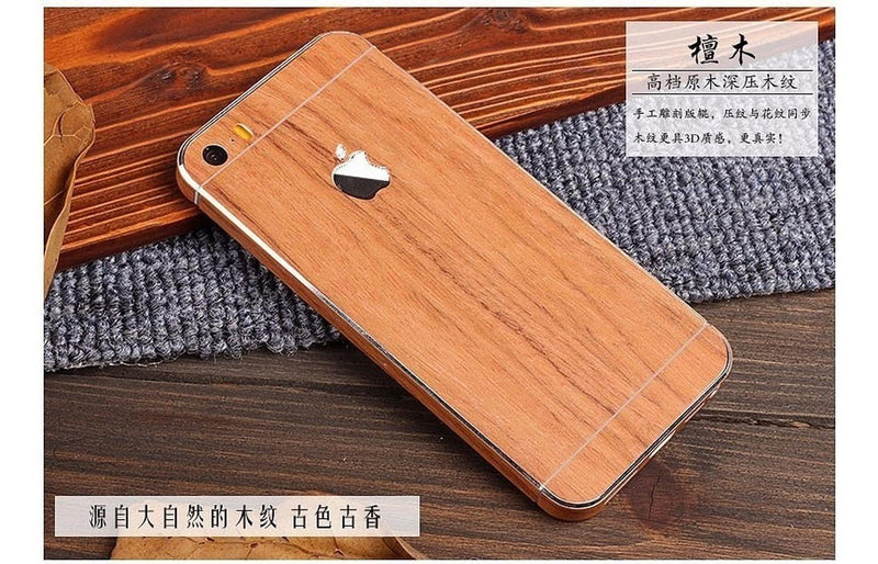 Sticker Tipo Madera iPhone Hombre Mujer Protector Pegatina