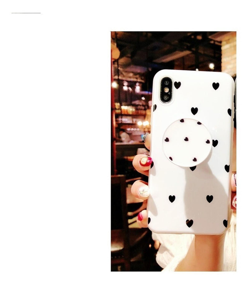 Funda Para iPhone +Mica Corazones Mujer Protector Resistente