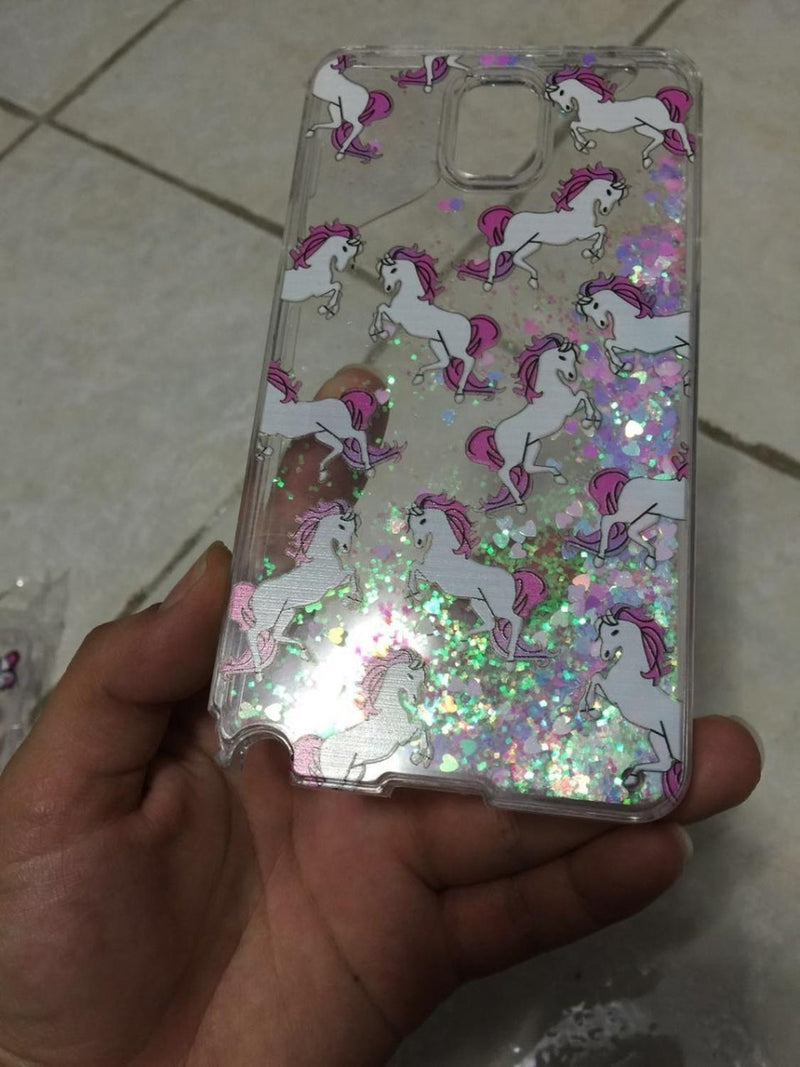 Case Todos Los Equipos Unicornio Liquido Glitter Niña Mujer