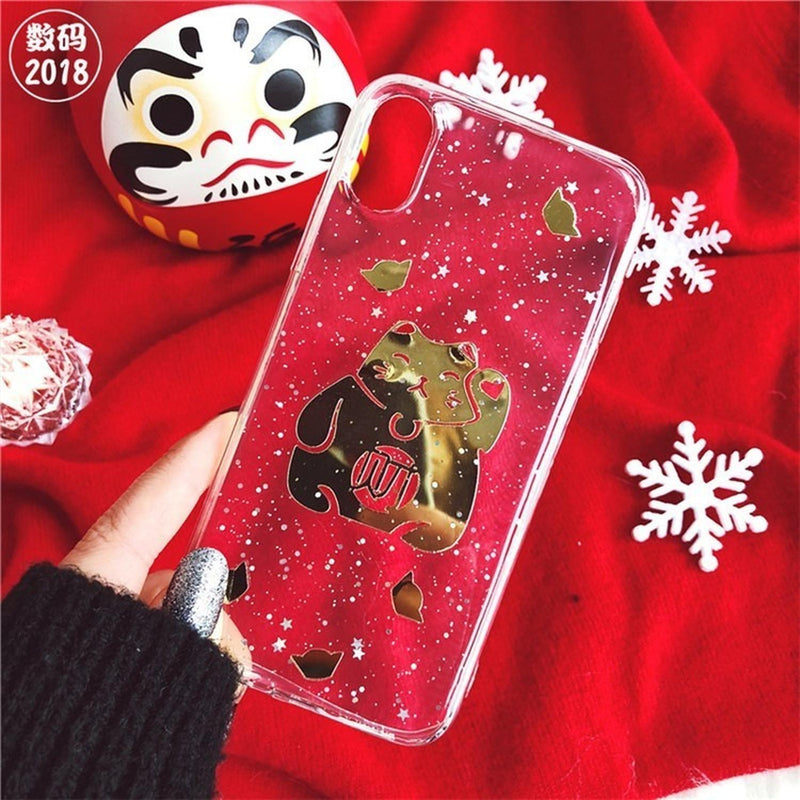 Funda Para iPhone Gato Oro Michi Suerte Dorado Hombre Mujer