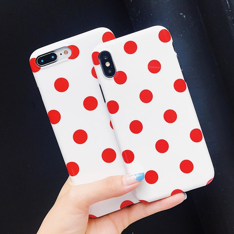 Funda para iPhone Lunares Rojo Puntos Polka Mujer Hombre 3D