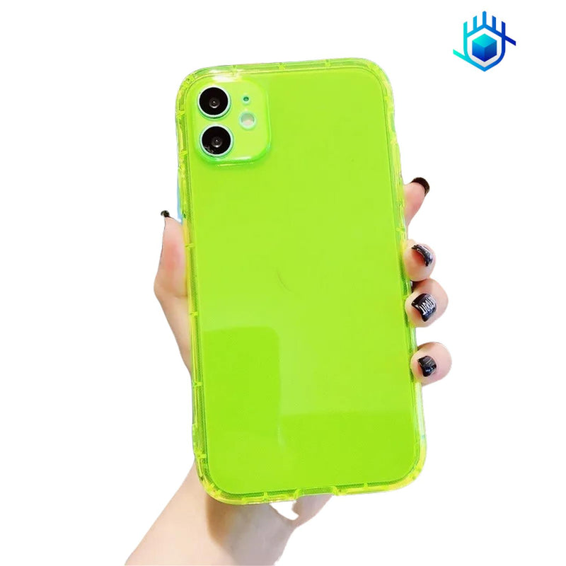 Funda para iPhone Goma Neon Airbag Resistente Mujer Hombre