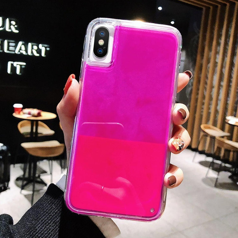 Funda Arena Luminos Para Samsung Brilla Oscuridad Neon Mujer