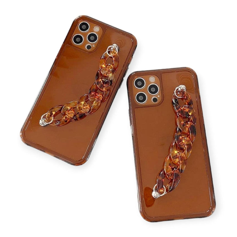 Funda Leopardo para iPhone + Mica Protector Agarradera Mujer