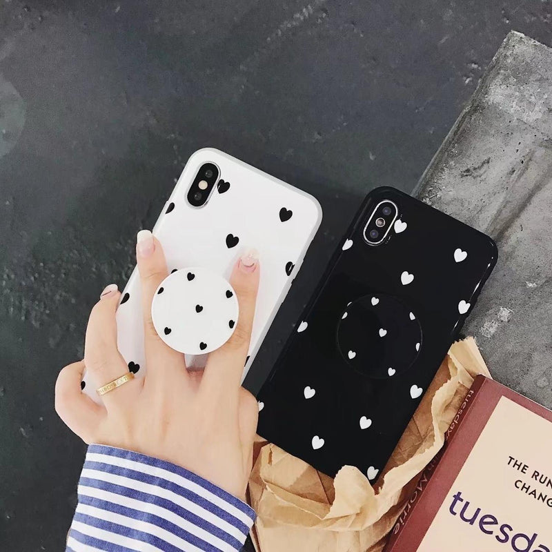 Funda Para iPhone +Mica Corazones Mujer Protector Resistente