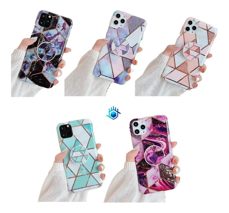 Funda Geometria Compatible Con iPhone Marmol Mujer Dama Case