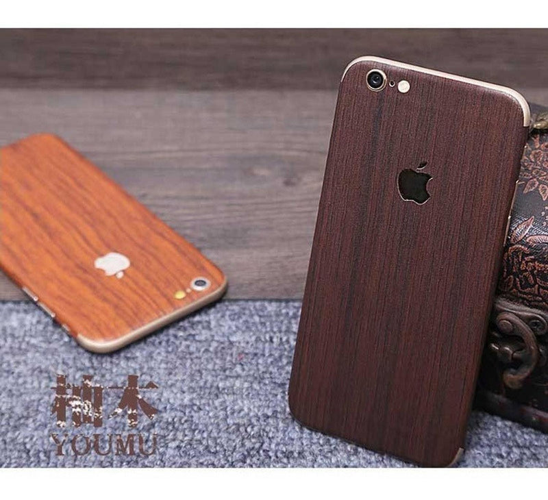 Sticker Tipo Madera iPhone Hombre Mujer Protector Pegatina