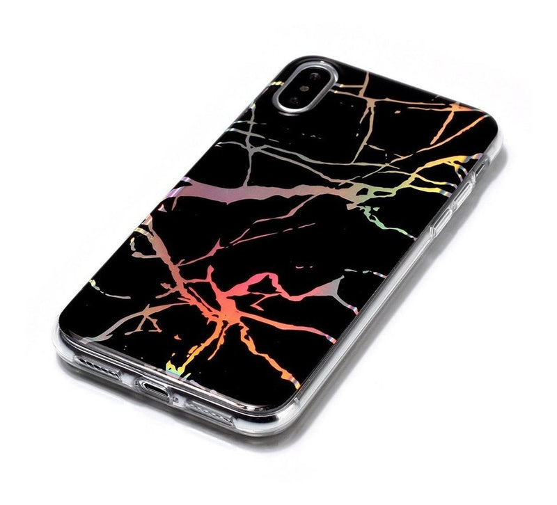 Case Marmol Para iPhone Goma Laser Tornasol Mujer Caballero