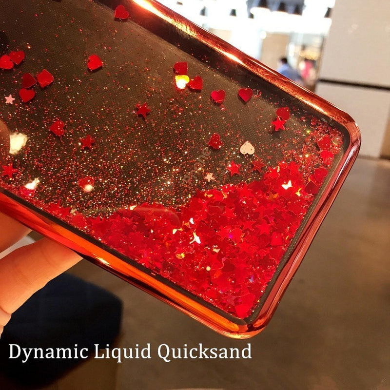 Funda Para iPhone Conejo Liquido Glitter Estrellas Corazones