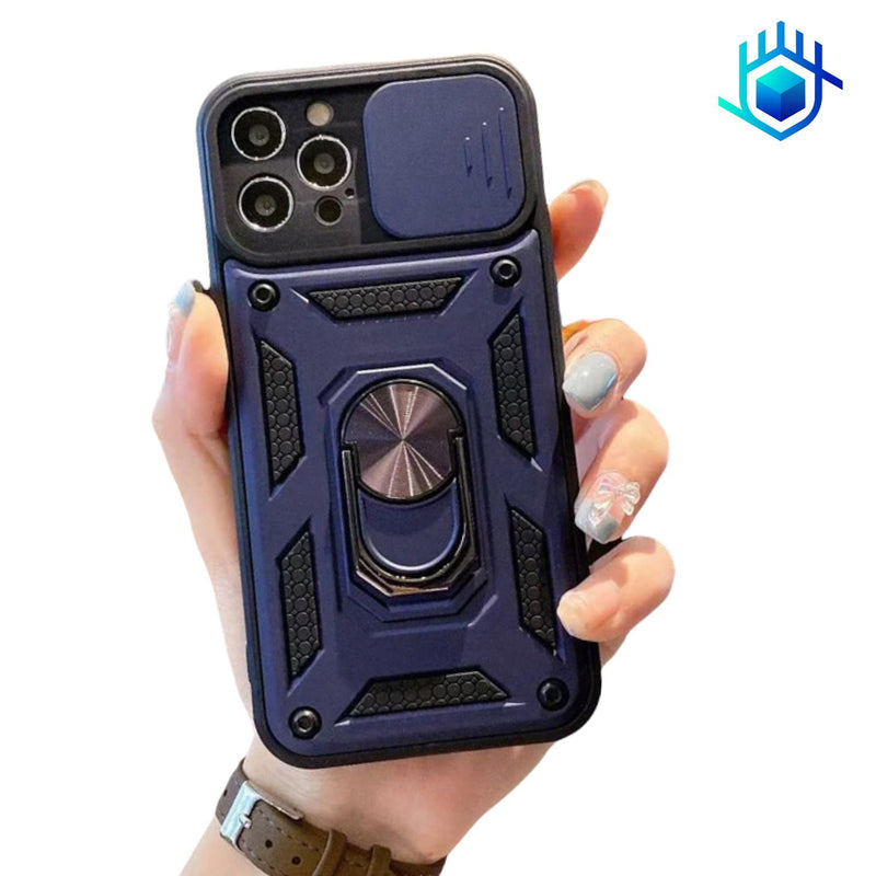 Funda para iPhone Robot V2.0 Anillo + mica Hidrogel Uso Rudo