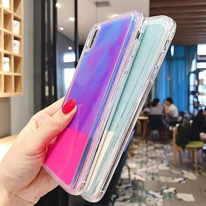 Funda Arena Luminos Para Samsung Brilla Oscuridad Neon Mujer