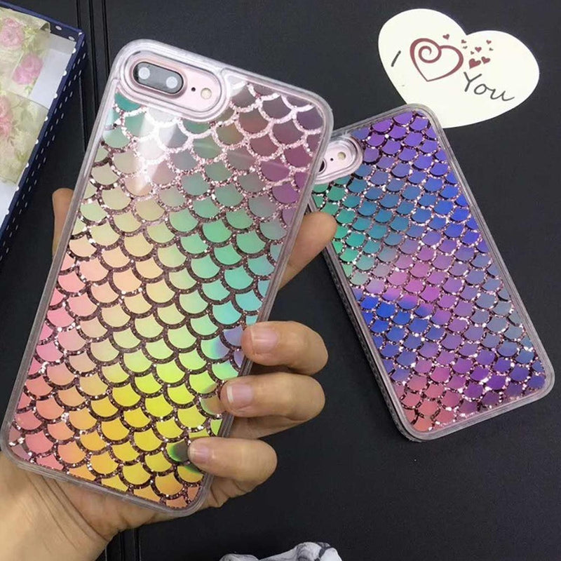 Funda para iPhone Escamas Tornasol Sirena Dragon Pez Mujer