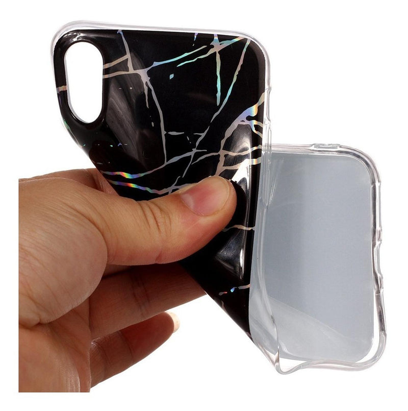 Case Marmol Para iPhone Goma Laser Tornasol Mujer Caballero