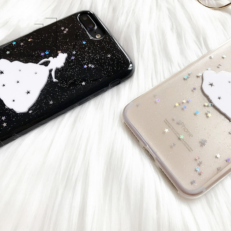 Funda Para iPhone Princesa Dama Mujer Estrellas Glitter Niña