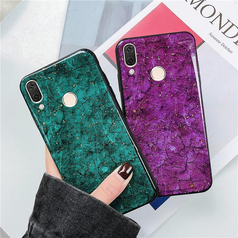 Case De Marmol Mandala Para Huawei Goma Dura Flexible Hombre Mujer Dama Resistente Brillosa Rombos L